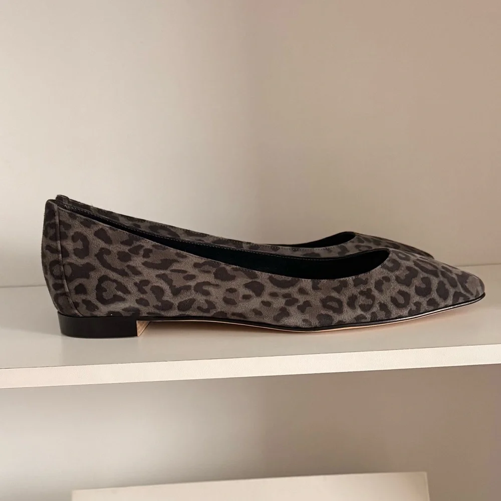 MANOLO BLAHNIK ‘Leo’ Suede Flats – Grey Leopard | EU 39.5 / US 9 - Picture 3 of 12